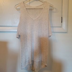 Wasabi + mint top with cutout shoulders